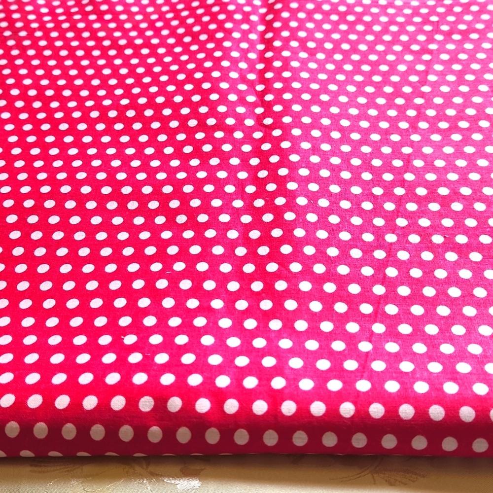 Fabric Chintz Cotton Vintage Polka-dot Print  9.3 Yards